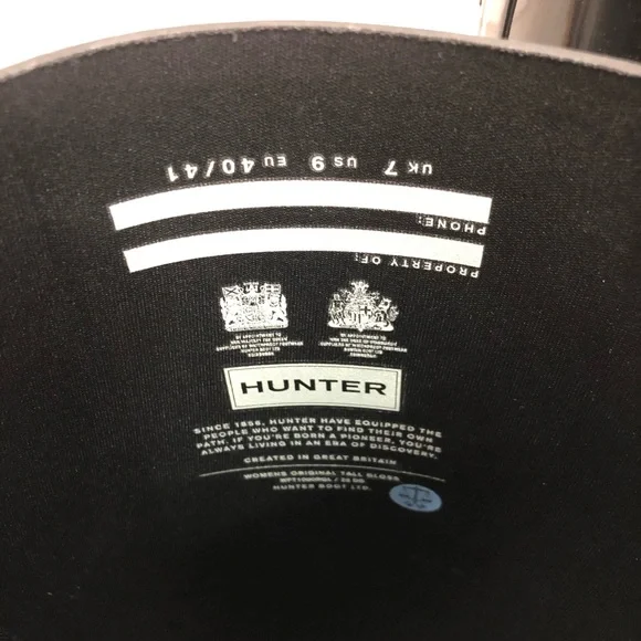 Hunter Original Tall Gloss Rain Boots • Women's Sz 9 • Black Gloss • NIB - Picture 8 of 12